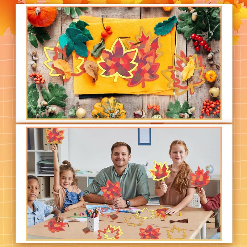 Chiisong 24 Sets Maple Crafts Kit DIY Tissue Paper Sign Crafts for Back to School Fall Harvest Thanksgiving Religious Christian Party Fun Home Actives - Image 5